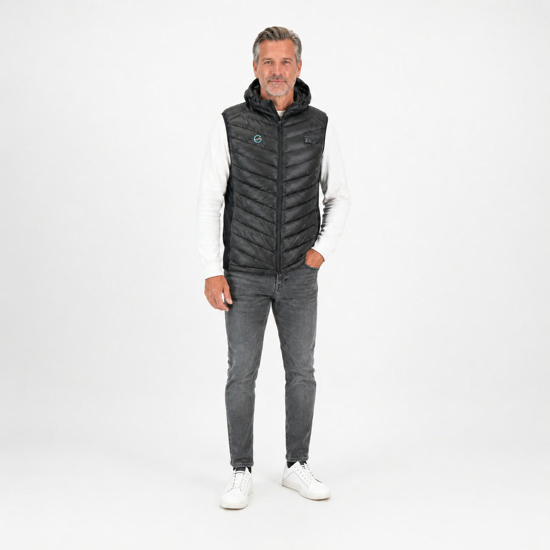 Man draagt de Høgge verwarmde bodywarmer heren, volledig aanzicht