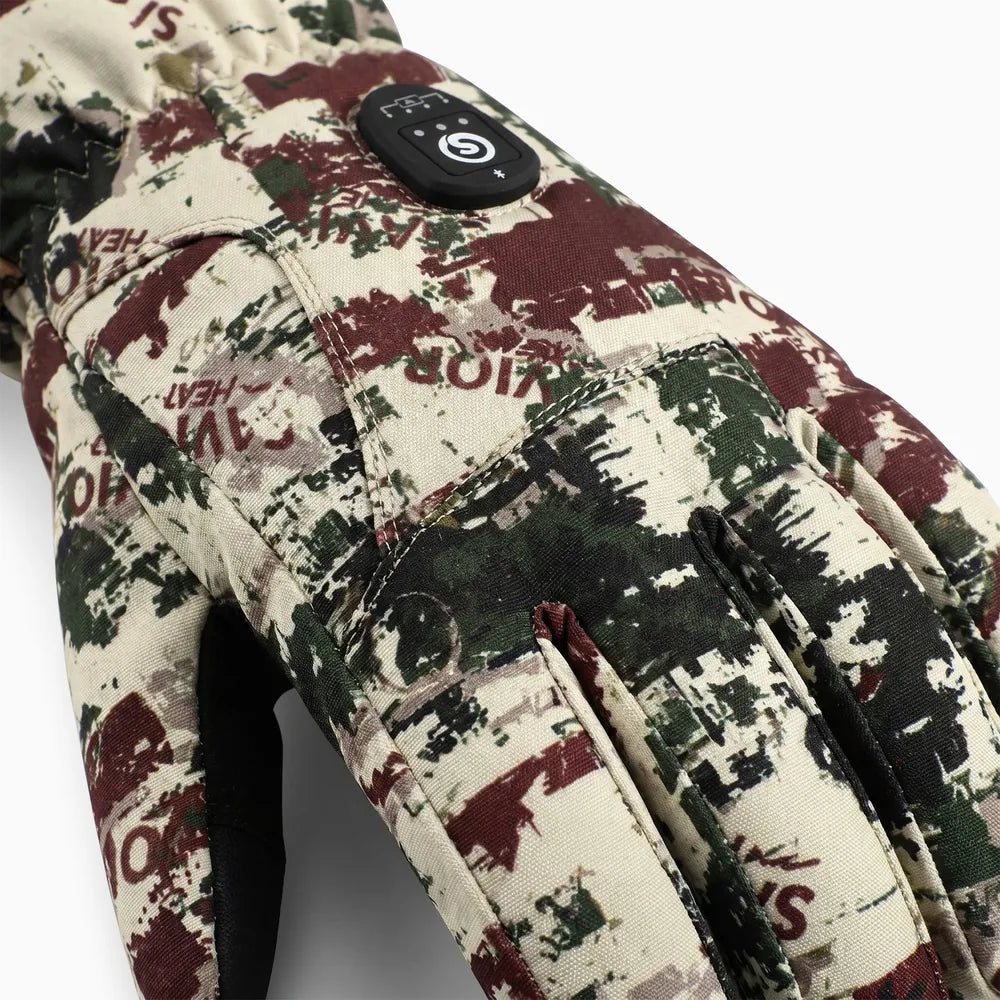 Verwarmde jachthandschoenen camouflage groen tijdens de jacht